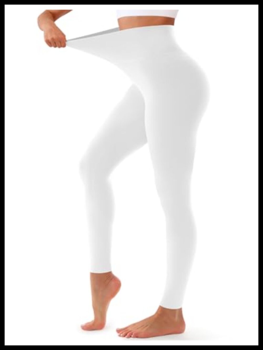 High Waisted Tummy Control Leggings Soft Opaque Yoga Running Pants